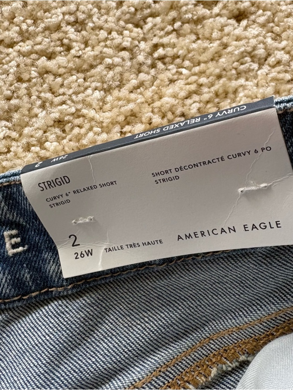 American Eagle Curvy 6” Relaxed Denim Shorts Distressed High Rise NWT Size 2 - Picture 2 of 9